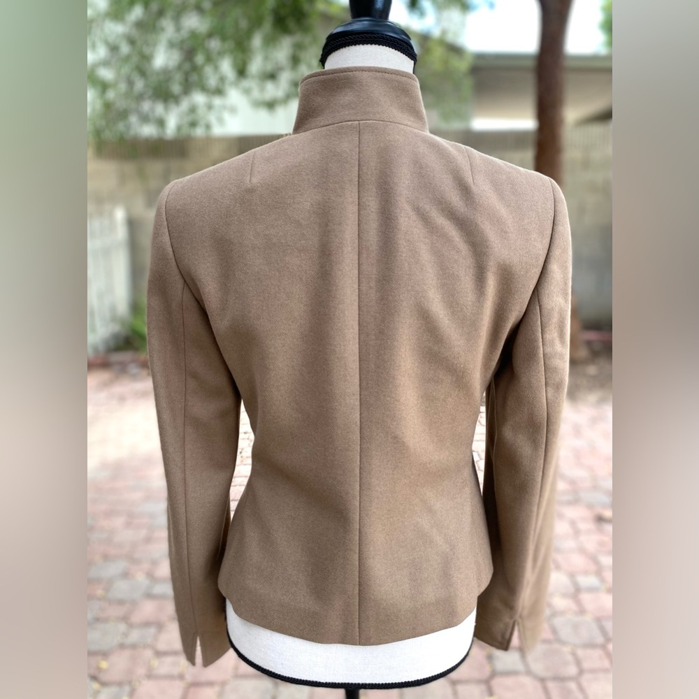 Akris Punto camel color wool angora military style jacket- Small/6 - Picture 7 of 9